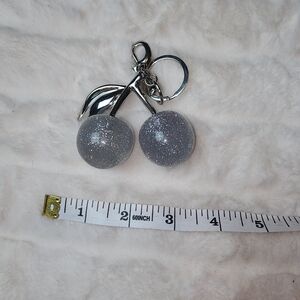 Sparkling Silver Double Sphere Keychain